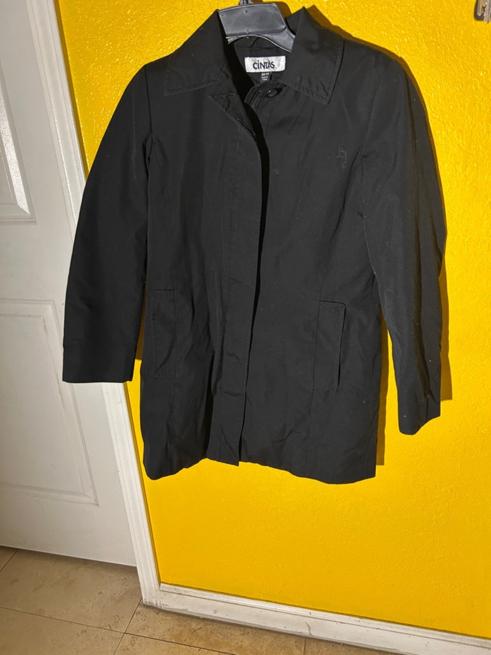 Cintas Women's Black Trench Coat - Classic Work Trench